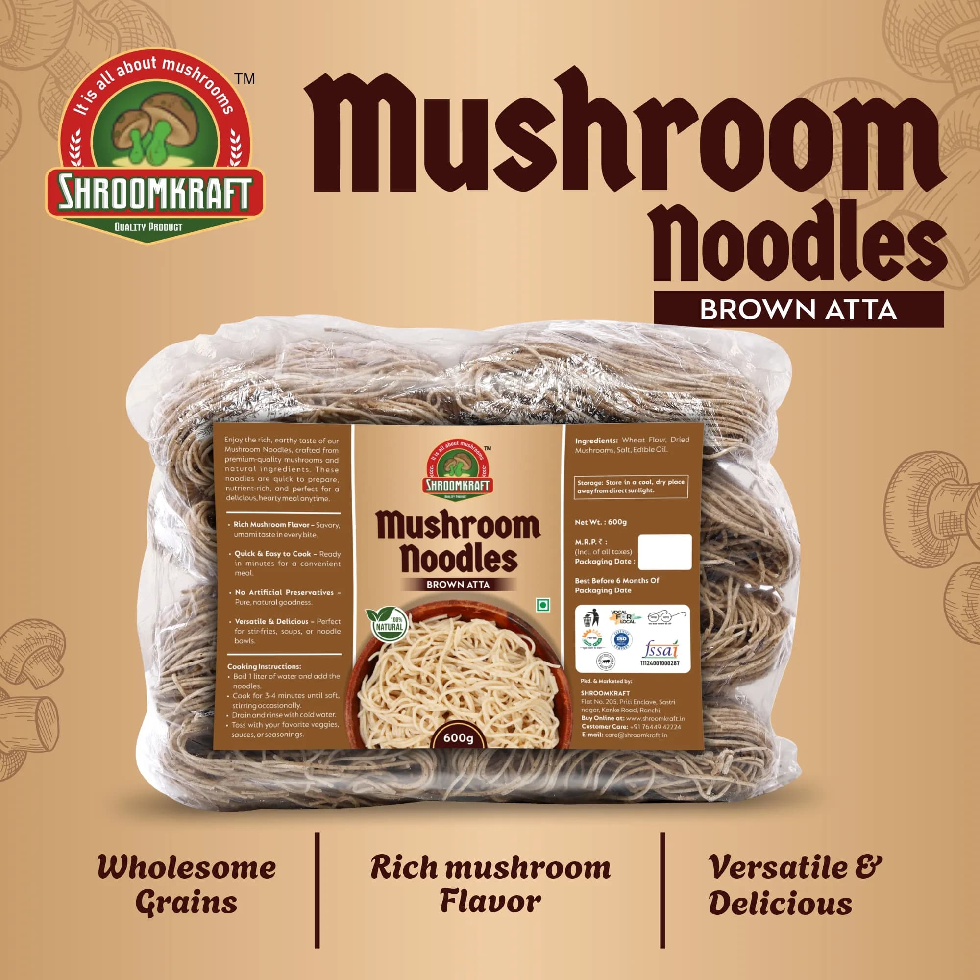 Mushroom Brown Atta Noodles
